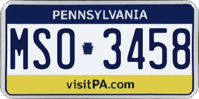PA license plate MSO3458