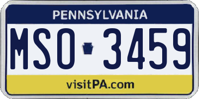 PA license plate MSO3459