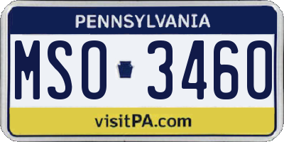 PA license plate MSO3460