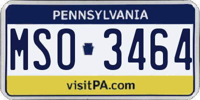 PA license plate MSO3464