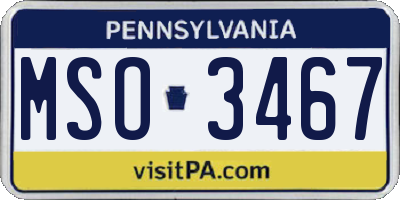PA license plate MSO3467