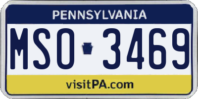 PA license plate MSO3469