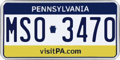 PA license plate MSO3470