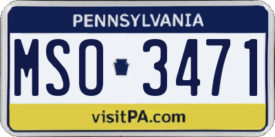 PA license plate MSO3471