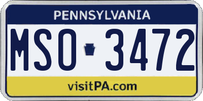 PA license plate MSO3472