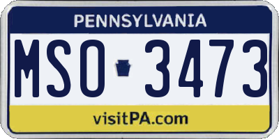 PA license plate MSO3473