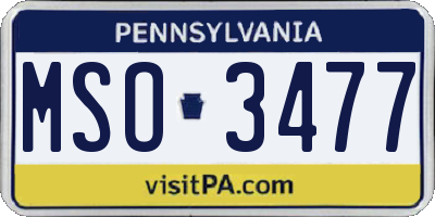 PA license plate MSO3477