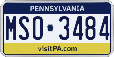 PA license plate MSO3484
