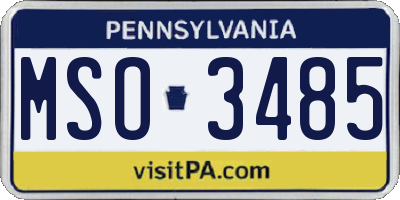 PA license plate MSO3485
