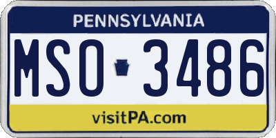 PA license plate MSO3486