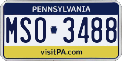 PA license plate MSO3488