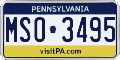 PA license plate MSO3495