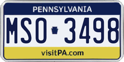 PA license plate MSO3498