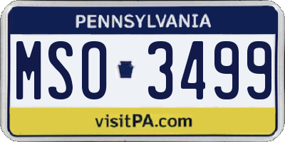 PA license plate MSO3499