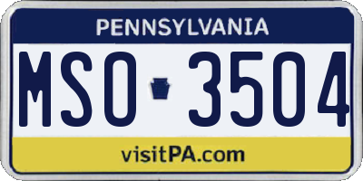 PA license plate MSO3504