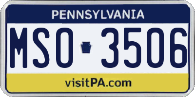 PA license plate MSO3506