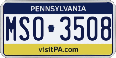 PA license plate MSO3508