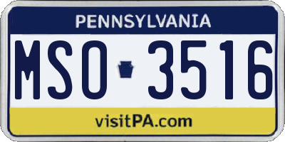 PA license plate MSO3516