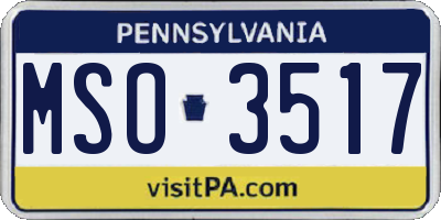 PA license plate MSO3517