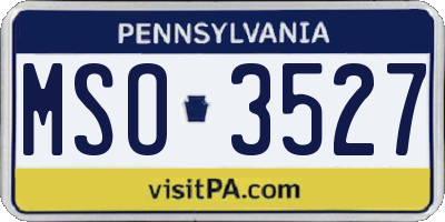 PA license plate MSO3527