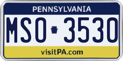 PA license plate MSO3530