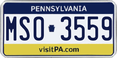 PA license plate MSO3559