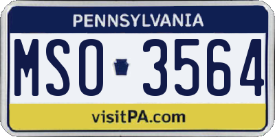 PA license plate MSO3564