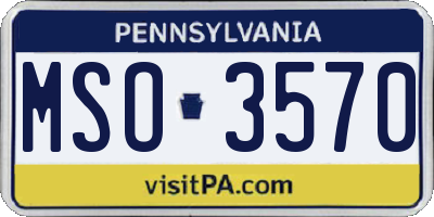 PA license plate MSO3570