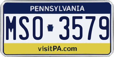 PA license plate MSO3579