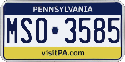 PA license plate MSO3585