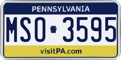 PA license plate MSO3595
