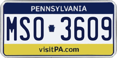 PA license plate MSO3609