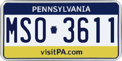 PA license plate MSO3611