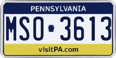 PA license plate MSO3613