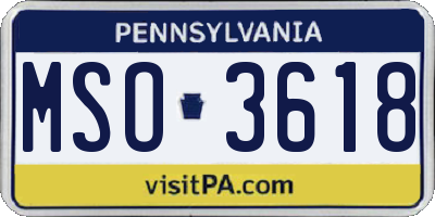 PA license plate MSO3618