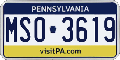 PA license plate MSO3619