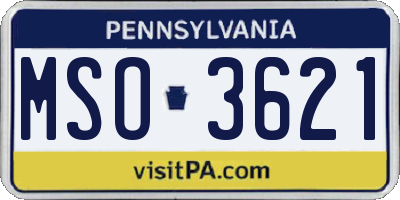 PA license plate MSO3621
