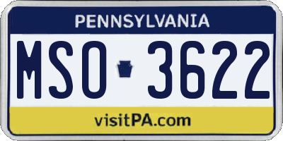 PA license plate MSO3622