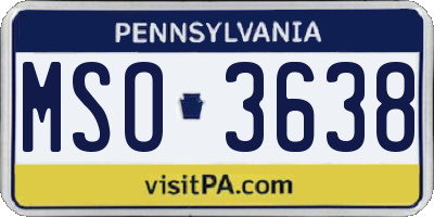 PA license plate MSO3638