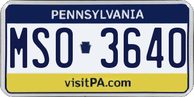 PA license plate MSO3640