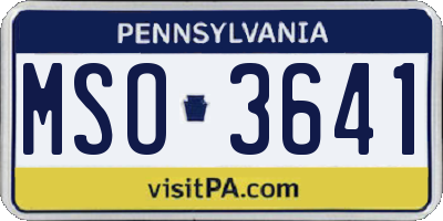 PA license plate MSO3641