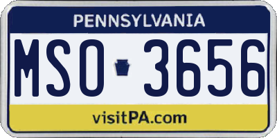 PA license plate MSO3656