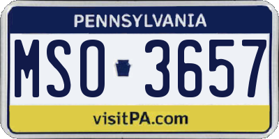 PA license plate MSO3657