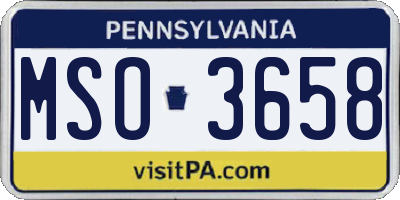 PA license plate MSO3658