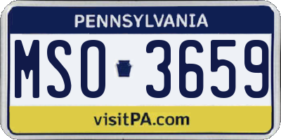 PA license plate MSO3659