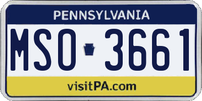 PA license plate MSO3661