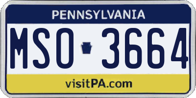 PA license plate MSO3664