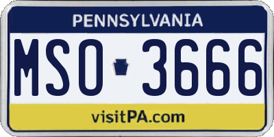 PA license plate MSO3666