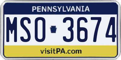 PA license plate MSO3674