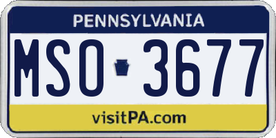 PA license plate MSO3677